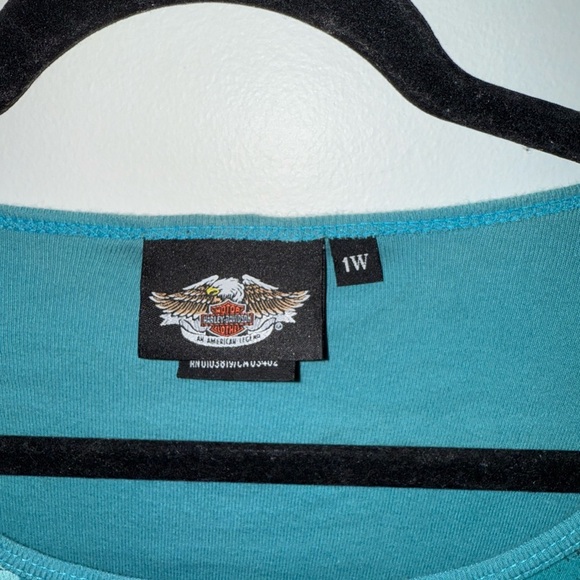 Vintage Harley-Davidson Teal Graphic Shirt - Picture 3 of 4